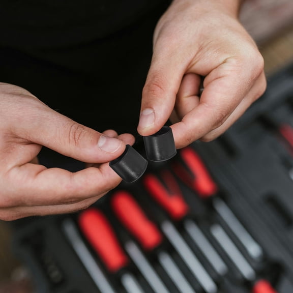 UPOUART 50Pcs Black PE Tent Pole Cap For Hiking Stick And Canopy Pole Protection