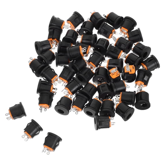 UPOUART 50Pcs Black Panel Mount Dc Power Receptacle with Locking Mechanism for Secure Connection
