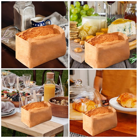 UPOUART 50Pcs Nonstick Khaki Paper Loaf Pan Liners for Bread Baking and Cake Protection