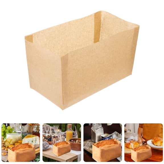 UPOUART 50Pcs Nonstick Khaki Paper Loaf Pan Liners for Bread Baking and Cake Protection