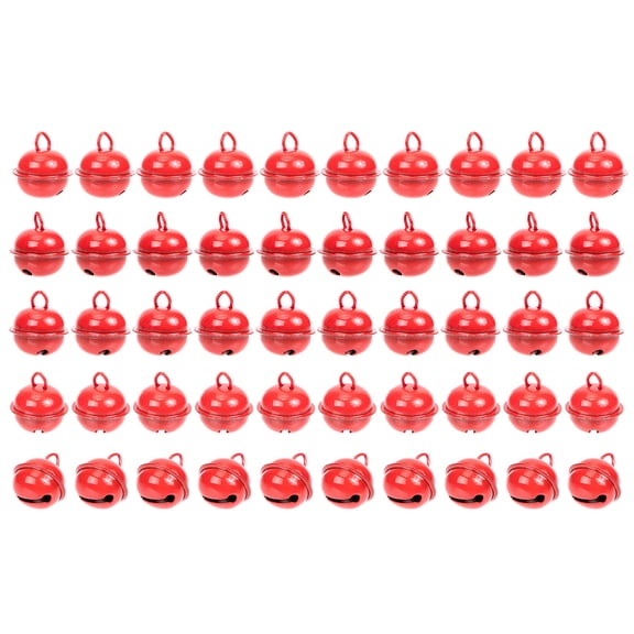 UPOUART 50Pcs Red Iron Xmas Bells Hanging Christmas Bell Adornments for Festive Decor