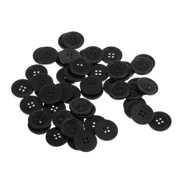 UPOUART 50Pcs Round Black Resin Suit Buttons for Men 4-Hole Design Easy Sewing for Clothes