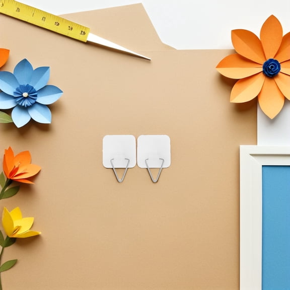 UPOUART 50Pcs Self Adhesive Picture Hangers White Stick on Wall Mounted Photo Hooks