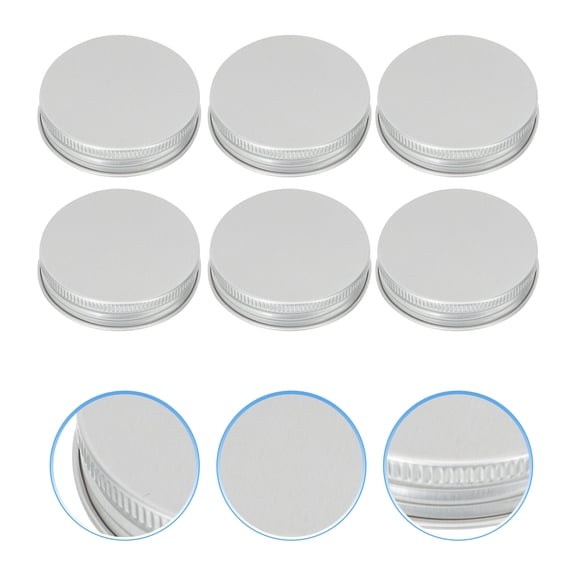 UPOUART Aluminum Seal For Jars Round Bottle Caps Silver 50Pcs 2.2x2.2x0.4In