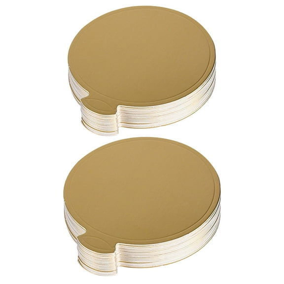 UPOUART 50Pcs Golden Greaseproof Cake Dessert Board Support