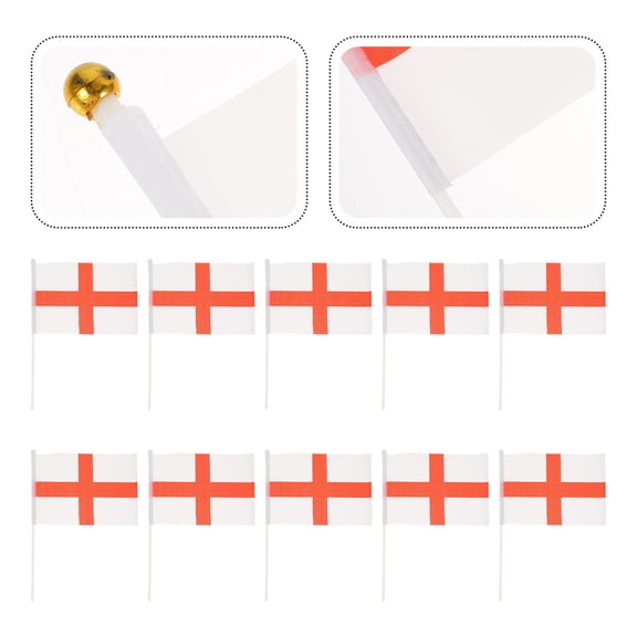 UPOUART 50Pcs Small National Flags with Stick Weather Resistant Hand Waving Flags for Party Cheering