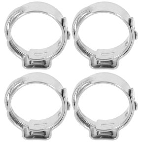 UPOUART 50Pcs Stainless Steel Pex Clamps for Secure Pipe Fittings and Fast Installation Plated Silver