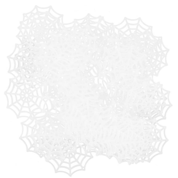 UPOUART 50Pcs Pe Material White Spider Webs Decorations with Cling and Hang Features
