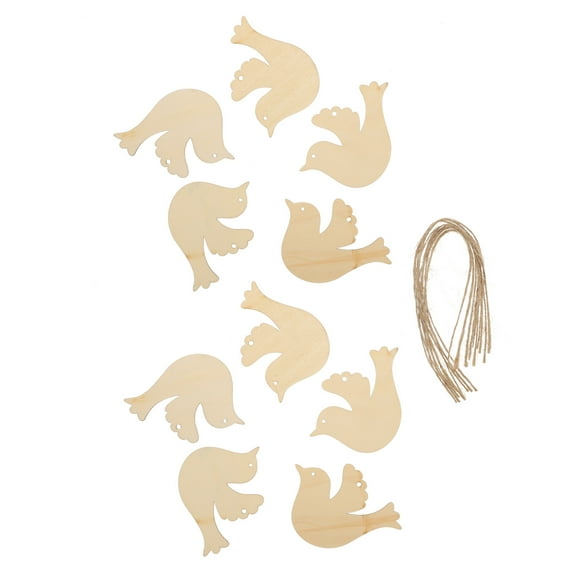 UPOUART 50Pcs Wooden Bird Shaped Cutouts for Christmas and DIY Artistic Projects