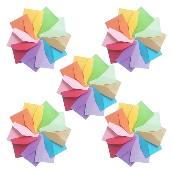 UPOUART 50pcs Assorted Color Kraft Envelopes Mini Stationery Kit for Office and Creative Projects