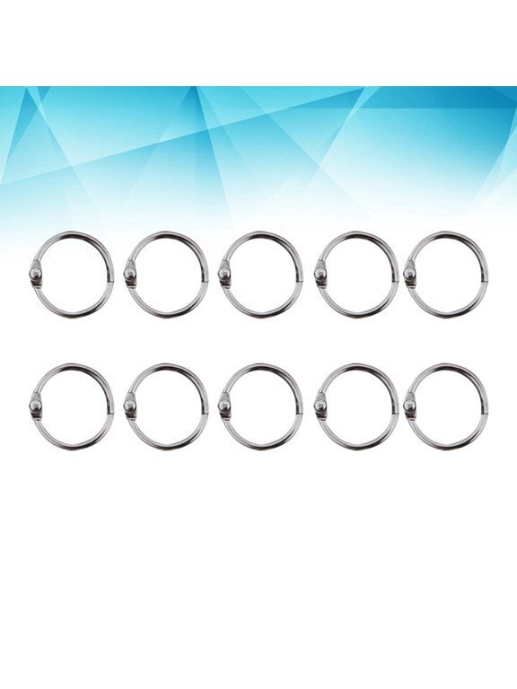 50Pcs Plated Silver Photo Album Book Circle Snap Ring for Key Ring Binder