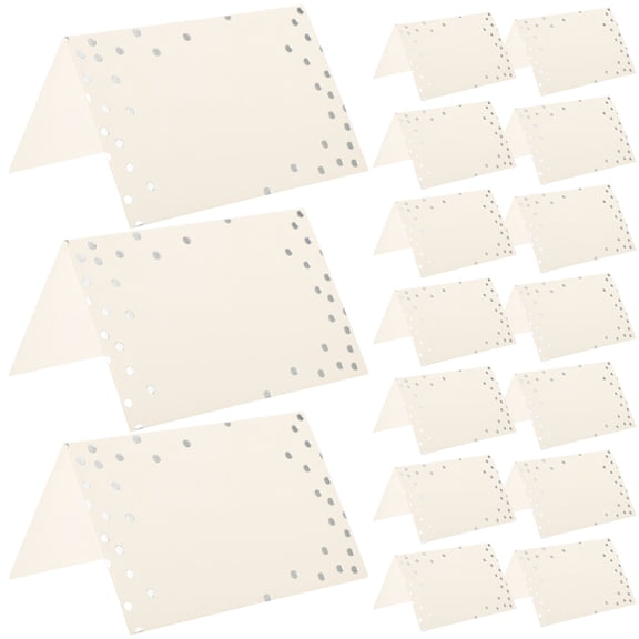 UPOUART 50pcs Place Cards Silver Paper for Table Display Table Numbers with Elegant Design for Guests