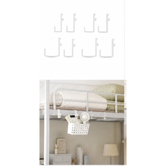 UPOUART 5Pairs White Plastic Bed Basket Clips for Bed Frame Hanging Storage and Organizer