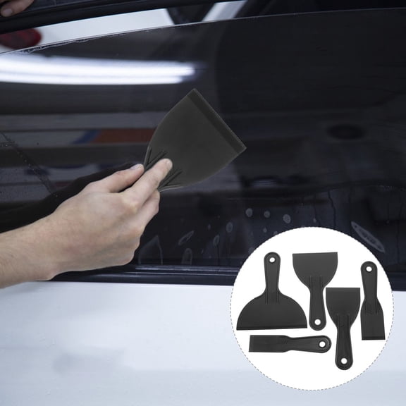 UPOUART 5-Pack 6 Inch ABS Vinyl Wrap Scraper Tools for Car Tint, Sticker Removal, and Auto Detailing Projects