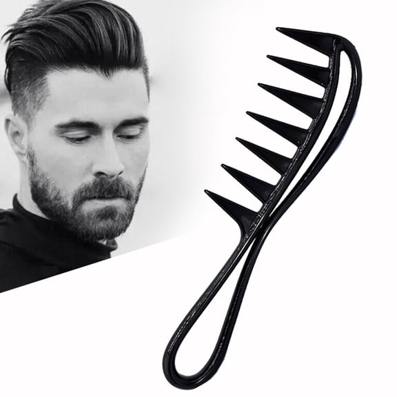 UPOUART Anti-Static Fish Tooth Comb, Black, Wide Teeth, for Hair Styling, 5Pcs