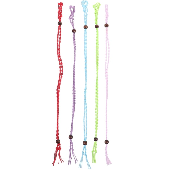 UPOUART 5Pcs Adjustable Woven Necklace Stone Cage Cord DIY Pendant Holder in Assorted Colors