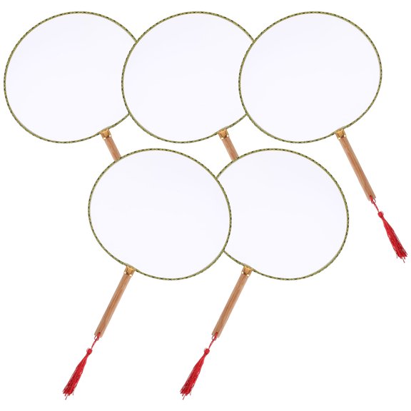 UPOUART DIY Polyester Multi-Color Fans 5 Pieces for Home Decor Craft Supplies and Wall Decoration