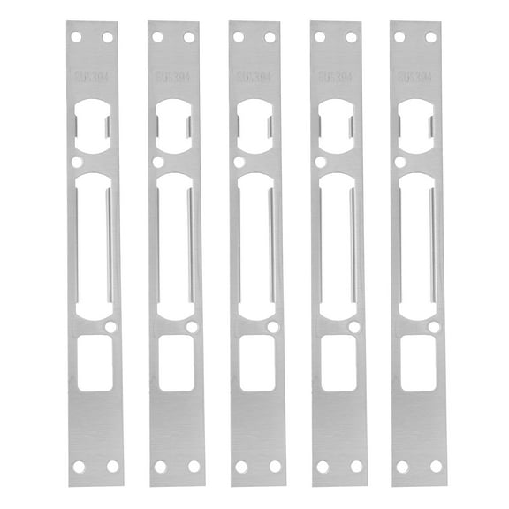 UPOUART 5Pcs Door Strike Plate Silver Metal with Wear Resistant Durable Construction
