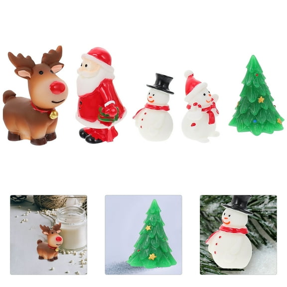 UPOUART Snowman Home Decor Multi-Colored Resin 5Pcs 1.6x1.4x1.1In
