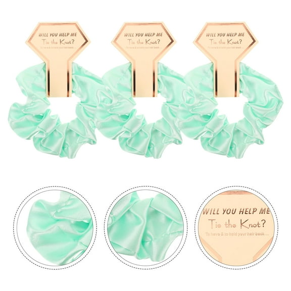 UPOUART 5-Pack Bridesmaid Hair Tie Scrunchies Green Ponytail Holders for Wedding Party Favors and