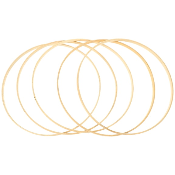 UPOUART 5Pcs Light Yellow Bamboo Circles for DIY Wall Hanging Succulents Garland and Home Decor