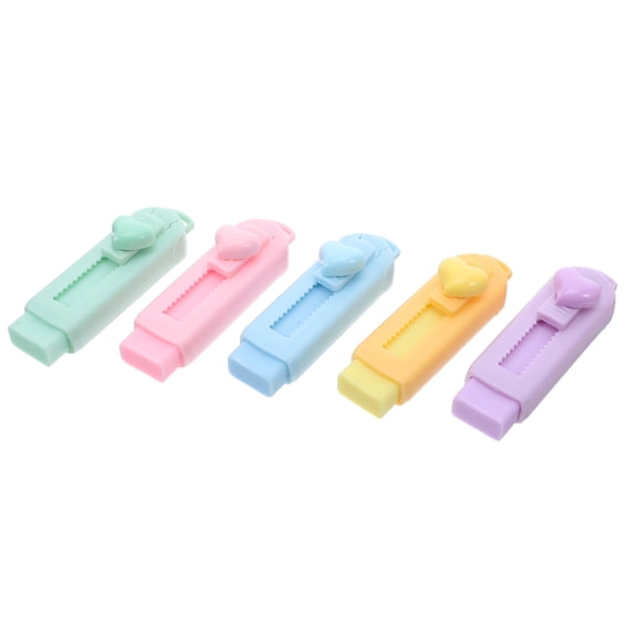 UPOUART 5-Pack Mechanical Pencil Erasers with Sliding Retractable Tips, Compact and Lightweight Design for Precision Use
