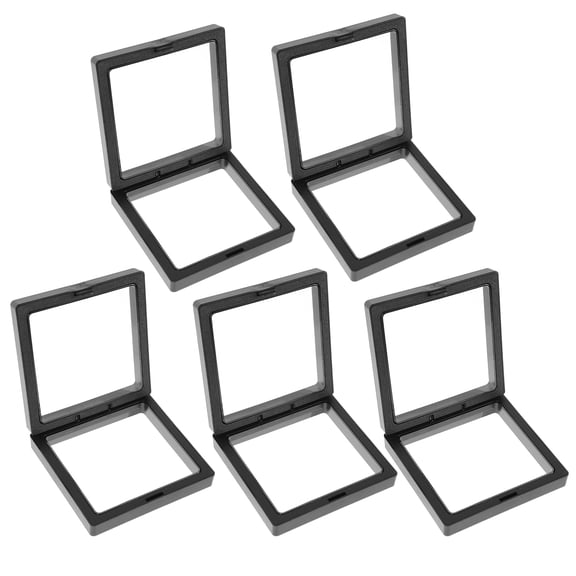 UPOUART 5Pcs Nail Art Organizer Box Transparent Pe Film with Black Durable Frame for False Nail Storage