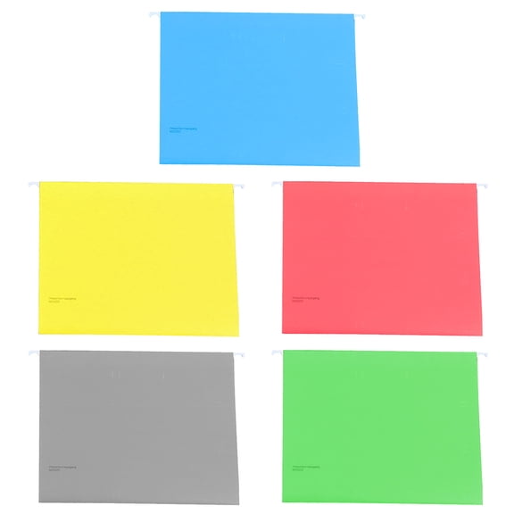 UPOUART 5Pcs Assorted Color Hanging File Folder for Office Document Organization