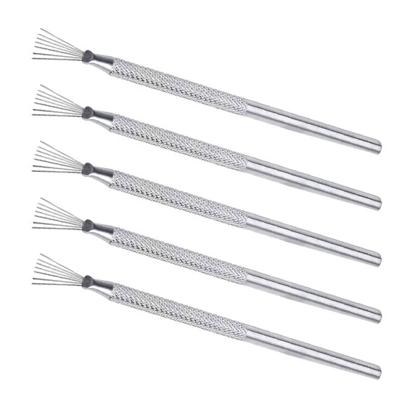 UPOUART 5-Piece Clay Sculpting Tool Set with Aluminum Brush and Precision Stainless Steel Needle Tips for Art and Craft