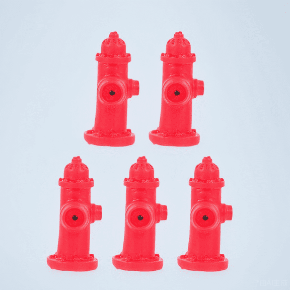 UPOUART 5Pcs Small Resin Fire Hydrant Models for Home Decor and Creative Micro Landscape Scenes
