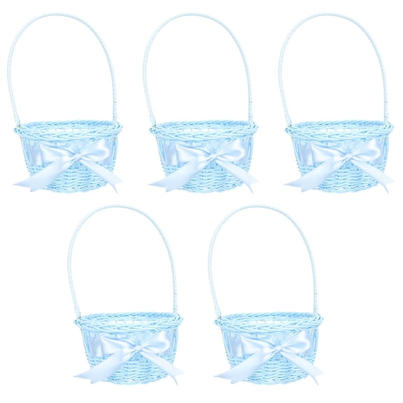 UPOUART 5-Pack Plastic Storage Baskets with Handles for Home Organization and Easy Carrying