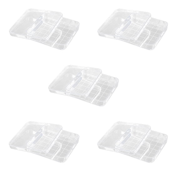 UPOUART 5Pcs Clear Petri Dish with Lid Plastic Microbiology Research Equipment