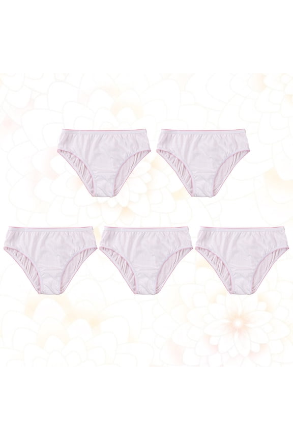 5Pcs White Disposable Cotton Panties Lightweight Breathable Underwear for Business Travel