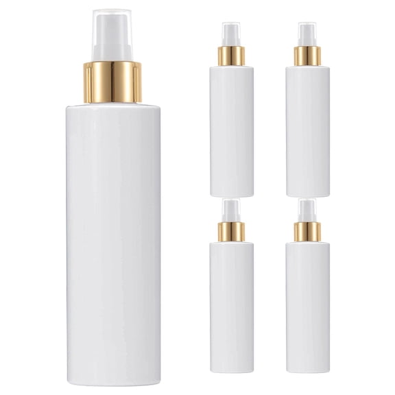 UPOUART 5pcs Fine Mist Spray Bottle Plastic Spray Bottle White Reusable Storage Container