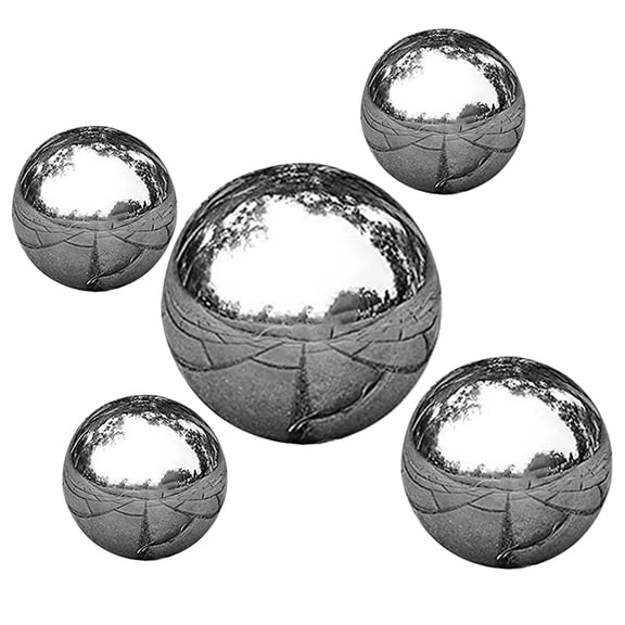 UPOUART 5pcs Polished Reflective Spheres For Garden Decoration Hollow Mirror Orbs For Use Lawns And Patios