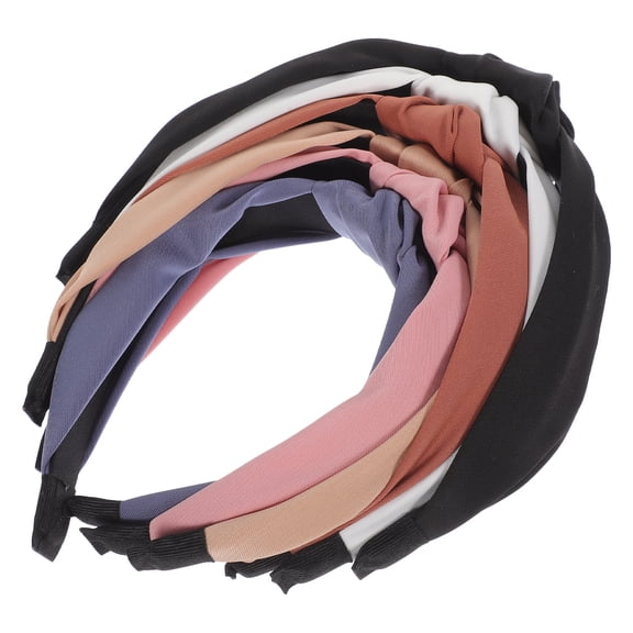UPOUART Trendy Knotted Wide Headbands Assorted Color Fabric Comfortable and Stylish for Any Outfit 6Pcs
