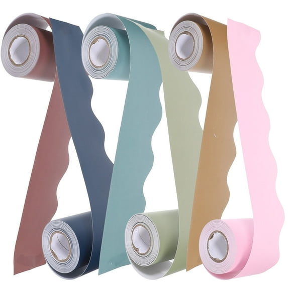 UPOUART 6 Rolls Bulletin Board Borders in Assorted Colors for DIY and Craft Projects