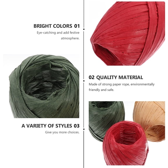 UPOUART Assorted Raffia Twine Rope for Gardening, Packaging, Crafts, and Projects - Natural Fiber Cord
