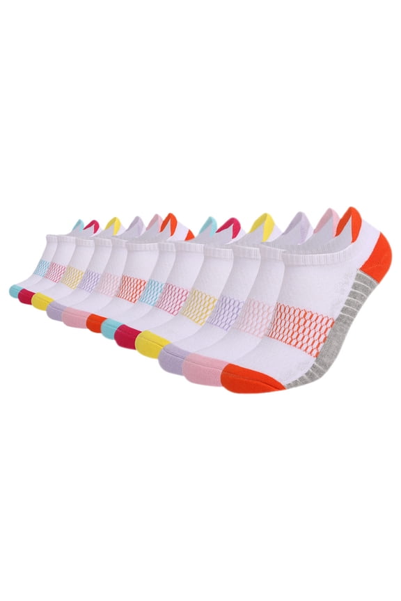 6Pairs Athletic Running Socks Cushioned Cotton Short Socks Breathable Anti Skid Design