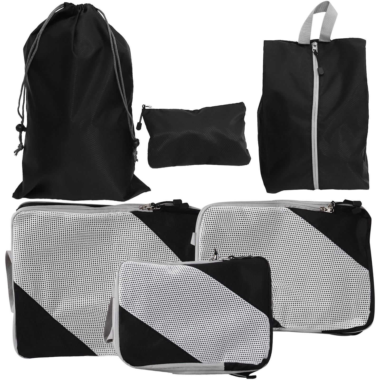 UPOUART 6Pcs Black Rectangular Compression Packing Cubes For Business ...