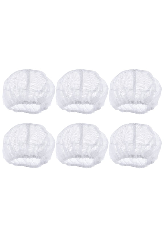 6Pcs Chef Hair Hats for Cooking in Round Shape with Mesh Netting