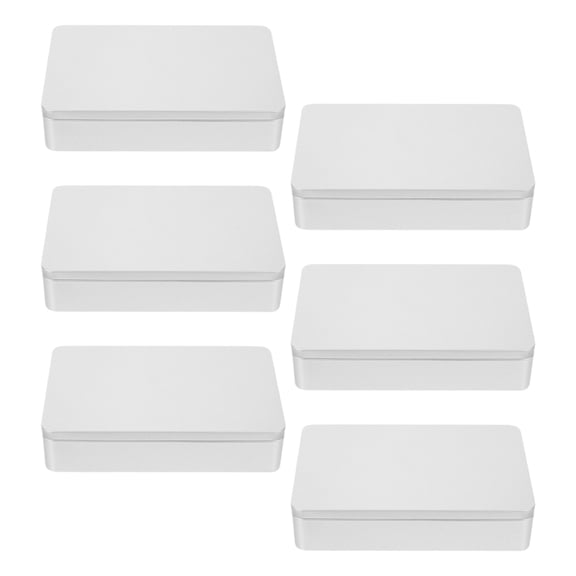 UPOUART 6Pcs Craft Storage Containers Plated Tinplate Boxes with Lidded Design for Easy Access