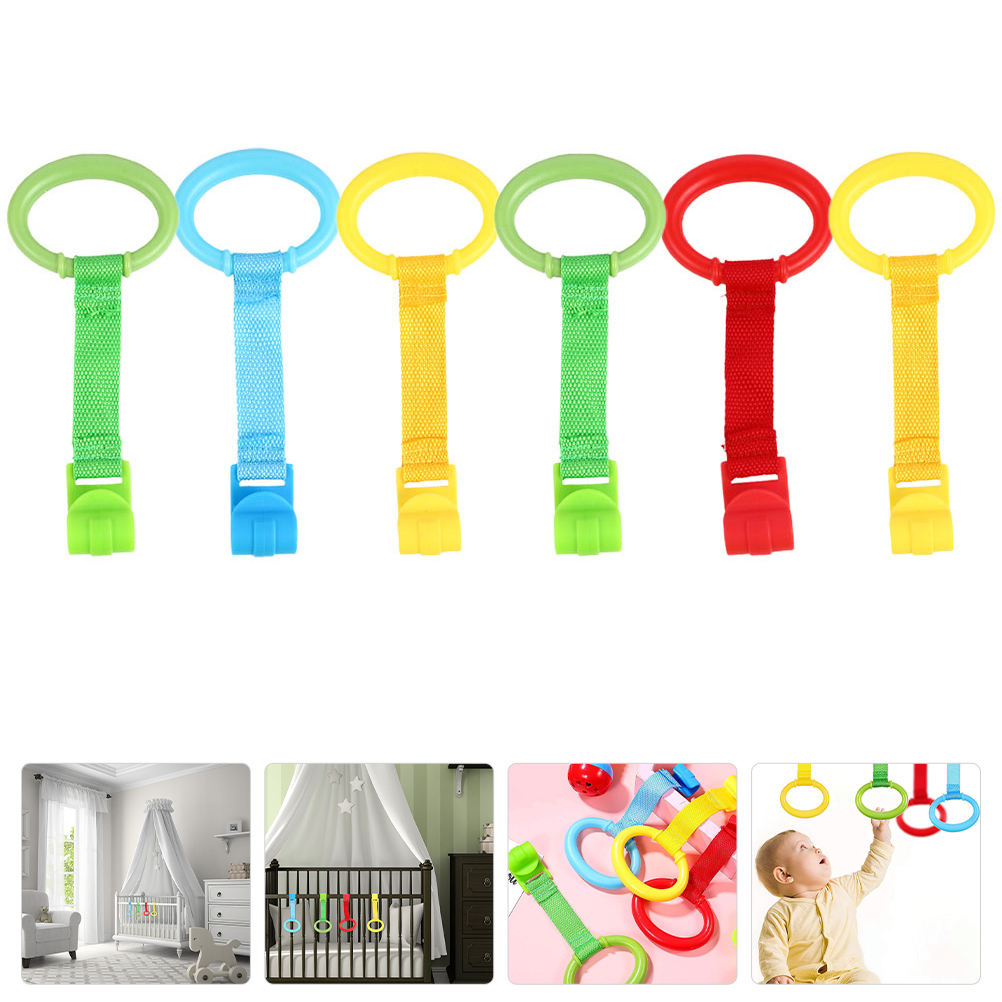 Cribbing Rings UPOUART 6Pcs Crib Hanging Ring for Pull Up Rings in Assorted Colors and ...