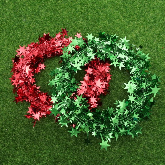 UPOUART 6-Pack Five Pointed Star Garland in Assorted Colors for Christmas Party Decoration and Festival Celebrations