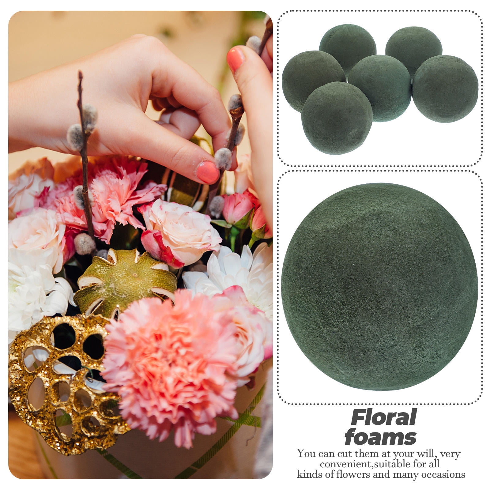 UPOUART 6Pcs Floral Foam Green Flower Mud for Wedding Party Use with Easy Custom Cutting