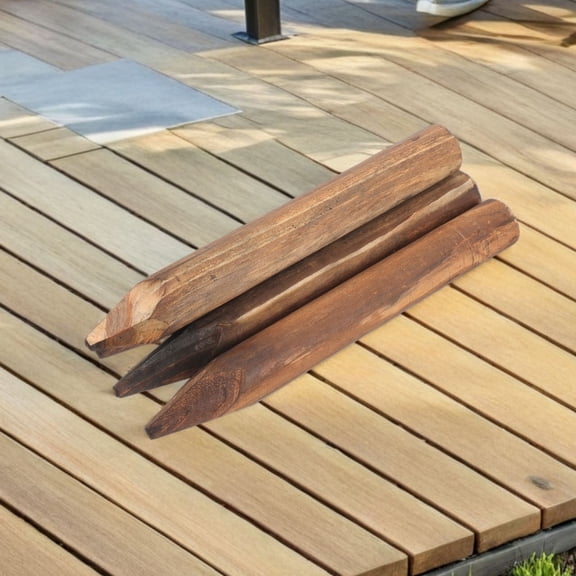 UPOUART 6Pcs Garden Border Stakes: Natural Look Wooden Fencing for Lawn Decoration