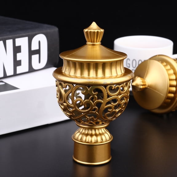 UPOUART 6Pcs Decorative Golden Curtain Rod Finial Caps for Universal Curtain Rods