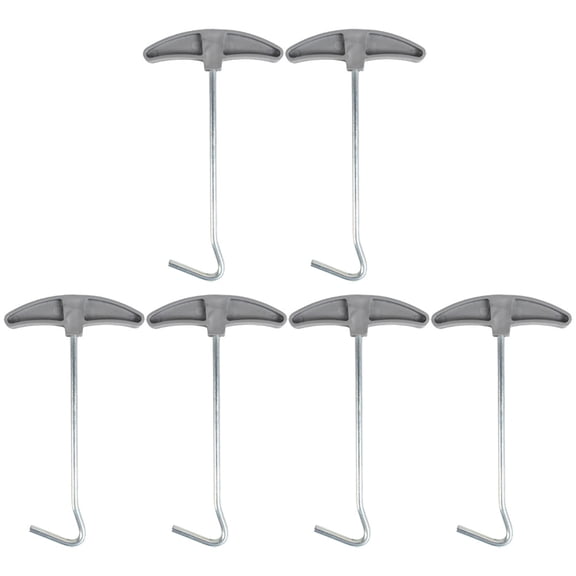 UPOUART 6Pcs Convenient Tent Peg Puller Reusable Grey Tent Stakes Hook Portable Camping Tool