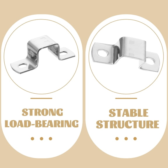 UPOUART 6Pcs Heavy Duty U Brackets Square Clamp Stainless Steel Tube Fasten Clips for Fence