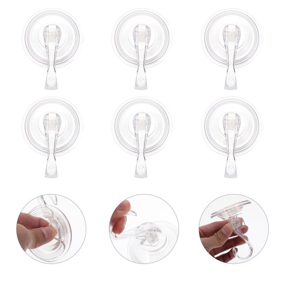 UPOUART 6-Pack Clear Plastic Household Hooks for Easy Wall Mounting and Organization